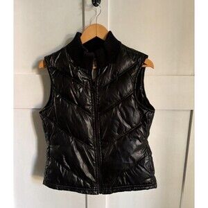 Women’s Old Navy Glossy Finish Black Puffer Vest Size Small